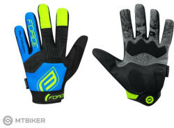 FORCE MTB Autonomy kesztyű, fekete/kék (XL)