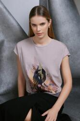 Medicine tricou din bumbac femei, culoarea bej ZPYH-TSD450_02X