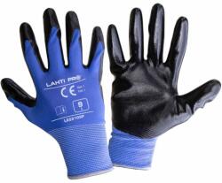 LAHTI PRO Nitril Védőkesztyű Poliészterrel / Fekete-kék - 9 (l222109p)