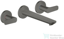 Hansgrohe AXOR Citterio C falsík alatti mosdó csaptelep 19 cm-es kifolyóval, nem zárható leeresztővel, alaptest nélkül, szálcsiszolt fekete króm 49070340 (49070340)