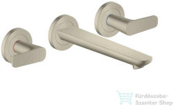 Hansgrohe AXOR Citterio C falsík alatti mosdó csaptelep 19 cm-es kifolyóval, nem zárható leeresztővel, rombuszmetszéses fogantyúval, alaptest nélkül, szálcsiszolt nikkel 49071820 (49071820)