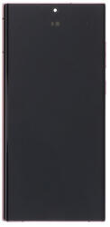 Samsung S908B, S908E Galaxy S22 Ultra 5G EU verzió előlap keret, lcd kijelző és érintőpanel, piros (Incell, TFT)