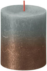 StrendPro Sviečka Bolsius Rustic, valcová, vianočná, Sunset Eucalyptus Green+ Copper, 80/68 mm (2172608)