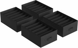 SONGMICS Fiókrendező 4 db-os, 42 x 30 x 17 cm, fekete (RUS009B04)