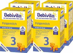 Bebivita 4x BEBIVITA Tej 3 Azonnal oldódó folytatásos tejital 9. hónaptól kezdődően, 500 g