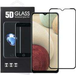 Samsung Galaxy A12 / A12 Nacho üvegfólia, tempered glass, előlapi, 5D, edzett, hajlított, fekete kerettel