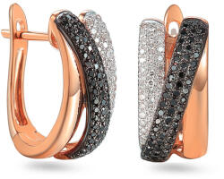 Heratis Forever Ragyogó fülbevaló fekete gyémánttal, rozé arannyal IZBR824RN