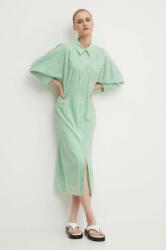 DAY Birger et Mikkelsen ruha Laurie - Daily Classic Stripe RD zöld, midi, harang alakú, DAY65243267 - zöld 36