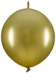 PartyDeco S. r. o Latex lufi, arany, Linking, 33cm-es, 20 db