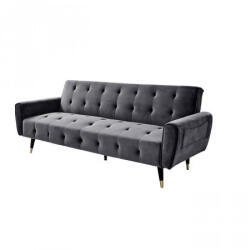  Canapea Glamour 219x84x81 cm Rabatabila Catifea Dark Grey (C90-7409) Canapea