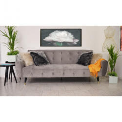  Canapea Glamour 219x84x81 cm Rabatabila Catifea Light Grey (C84-9232) Canapea