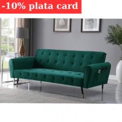  Canapea Glamour 219x84x81 cm Rabatabila Catifea Verde (C2798) Canapea