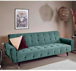  Canapea Glamour 219x84x81 cm Rabatabila Catifea Turcoaz (C2797-8343) Canapea