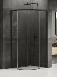 NEW TRENDY Prime Black cabină de duș 90x90 cm semicircular negru mat/sticlă transparentă K-3557 (K3557)