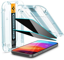Spigen iPhone 15 Plus Screen Protector EZ FIT GLAS. tR Privacy Transparency (2 Pack) (AGL06885)