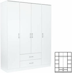 Leziter Miami gardróbszekrény 160x205 cm fehér-fehér (LMGSZ160FF) - pepita - 126 490 Ft