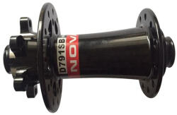 NovaTec D791SB MTB első kerékagy, 32H, átütőtengelyes (15x100 mm), tárcsafékes, ipari csapágyas, fekete