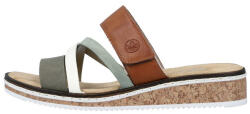RIEKER Papuci dama, Rieker, V3652-91-Verde, casual, piele ecologica, cu talpa joasa, verde (Marime: 39)