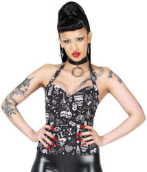 KILLSTAR Maiou femei KILLSTAR - Burn Rubber - Negru/Alb - KSRA010865