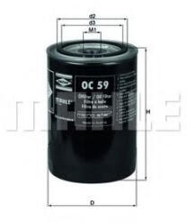 MAHLE Filtru ulei MAHLE ORIGINAL OC 59 (OC 59)