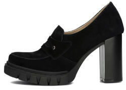 Filippo Pantofi dama, Filippo, DP4671-24-BK-Negru, casual, piele intoarsa, cu toc, negru (Marime: 38)
