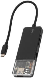 Somogyi Elektronic USBHUB6 dokkoló állomás, 4K HDMI, egér, billentyűzet, TF/microSD, SD, USB tároló, merevlemez, ~100 W PD, plug & play, LED visszajelzés (USBHUB6) - elektrikstore
