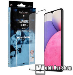 MyScreen DIAMOND GLASS EDGE előlap védő karcálló edzett üveg - FEKETE - 9H, 0.33 mm, A teljes felületén tapad, a teljes képernyőt védi - SAMSUNG Galaxy A33 5G (SM-A336) (MD6368TG DEFG BLACK)