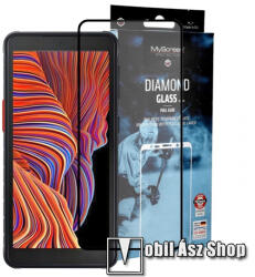 MyScreen DIAMOND GLASS EDGE előlap védő karcálló edzett üveg - FEKETE - 9H, 0.33 mm, A teljes felületén tapad, a teljes képernyőt védi - SAMSUNG Galaxy Xcover 5 (SM-G525F/DS) (MD5581TG DEFG BLACK)