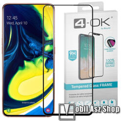 Blautel 4-OK előlap védő karcálló edzett üveg - FEKETE - 3D, 9H, a teljes felületén tapad, a teljes képernyőt védi - SAMSUNG Galaxy A80 (SM-A805F) - PRFA80 (PRFA80)
