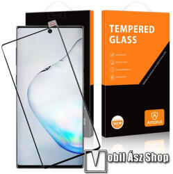 Amorus előlap védő karcálló edzett üveg - FEKETE - 3D, 9H, 0, 3mm, A teljes felületén tapad, a teljes kijelzőt védi - SAMSUNG Galaxy Note10 (SM-N970F)