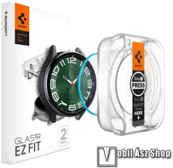 Spigen EZ FIT Glas. tR okosóra előlap védő karcálló edzett üveg - 2db, 0, 2 mm vékony, 9H, 2.5D, A képernyő sík részét védi - SAMSUNG Galaxy Watch6 Classic 47mm (SM-R960/965) / Galaxy Watch Ultra (SM-L705) -