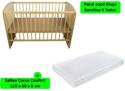 Klups Patut fara sertar KLUPS Karolina II Natur + Saltea 8 MyKids Confort II - shop-doa
