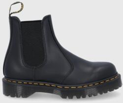 Dr. Martens bőr bokacsizma fekete, női, platformos - fekete Női 36