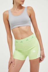 adidas Performance edzős rövidnadrág Techfit Hyperglam zöld, nyomott mintás, közepes derékmagasságú - zöld L