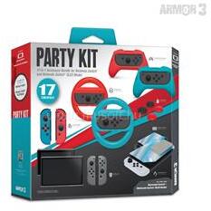 HYPERKIN ARMOR3 Nintendo Switch/OLED Party csomag (Üvegfólia + Thumb Grips + Szilikon tokok) (M07532) (M07532)