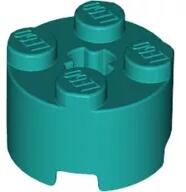 LEGO® 3941c39 - LEGO sötét türkiz kocka 2 x 2 méretű, kerek (3941c39)