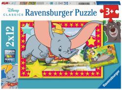 Ravensburger Puzzle penru copii Ravensburger 2 în1 - Chemarea aventurii: Cartea junglei și Dumbo (5575) Puzzle