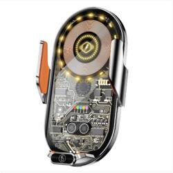  Tartó 15W vezeték nélküli Qi töltéssel, átlátszó kialakítással, szellőzőrácshoz (LG-TC-C13)