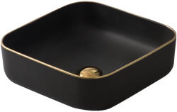 Welland 9390E pultra építhető mosdókagyló - 39 x 39 cm - fekete / arany