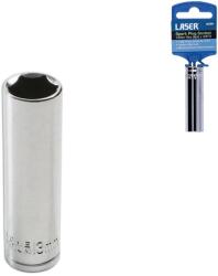Laser Tools LAS-8099 3/8"-os 6-lapú gyertya dugókulcs, gumibetétes kivitel, 13 mm - NGK és Denso - M8 (LAS-8099)