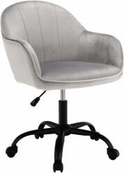 TEMPO KONDELA Irodai szék, Velvet anyag világosszürke/fekete, EROL