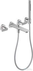 Hansgrohe AXOR CITTERIO C falsík alatti kádtöltő csaptelep zuhanyszettel, rombuszmetszéses fogantyúval, alaptest nélkül, Króm 49481000 (49481000)