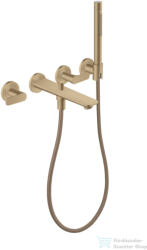 Hansgrohe AXOR CITTERIO C falsík alatti kádtöltő csaptelep zuhanyszettel, rombuszmetszéses fogantyúval, alaptest nélkül, szálcsiszolt bronz 49481140 (49481140)