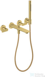 Hansgrohe AXOR CITTERIO C falsík alatti kádtöltő csaptelep zuhanyszettel, rombuszmetszéses fogantyúval, alaptest nélkül, polírozott arany hatású 49481990 (49481990)