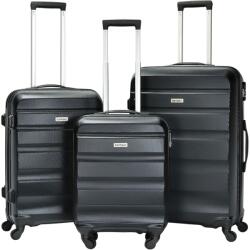 BONTOUR "Horizontal" 4 Kerekes Bőrönd Szett Fekete (120340-Black) - vasbutor