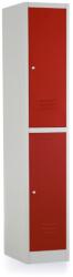 Rauman Fém szekrény - 2 doboz, 38 x 45 x 185 cm, hengerzár, piros - ral 3000