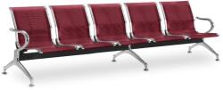 Rauman Fém pad a váróterembe REST, 5 ülés, piros