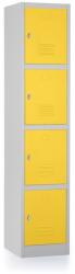 Rauman Fém szekrény - 4 doboz, 38 x 45 x 185 cm, csavaros zár, sárga - ral 1023