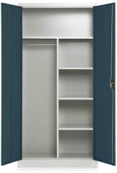 Rauman Fém szekrény, 90 x 45 x 185 cm, hengerzár, antracit - ral 7016