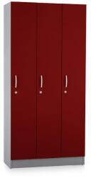Lenza Fa szekrény Visio LUX - 3 szakasz, 90 x 42 x 190 cm, piros